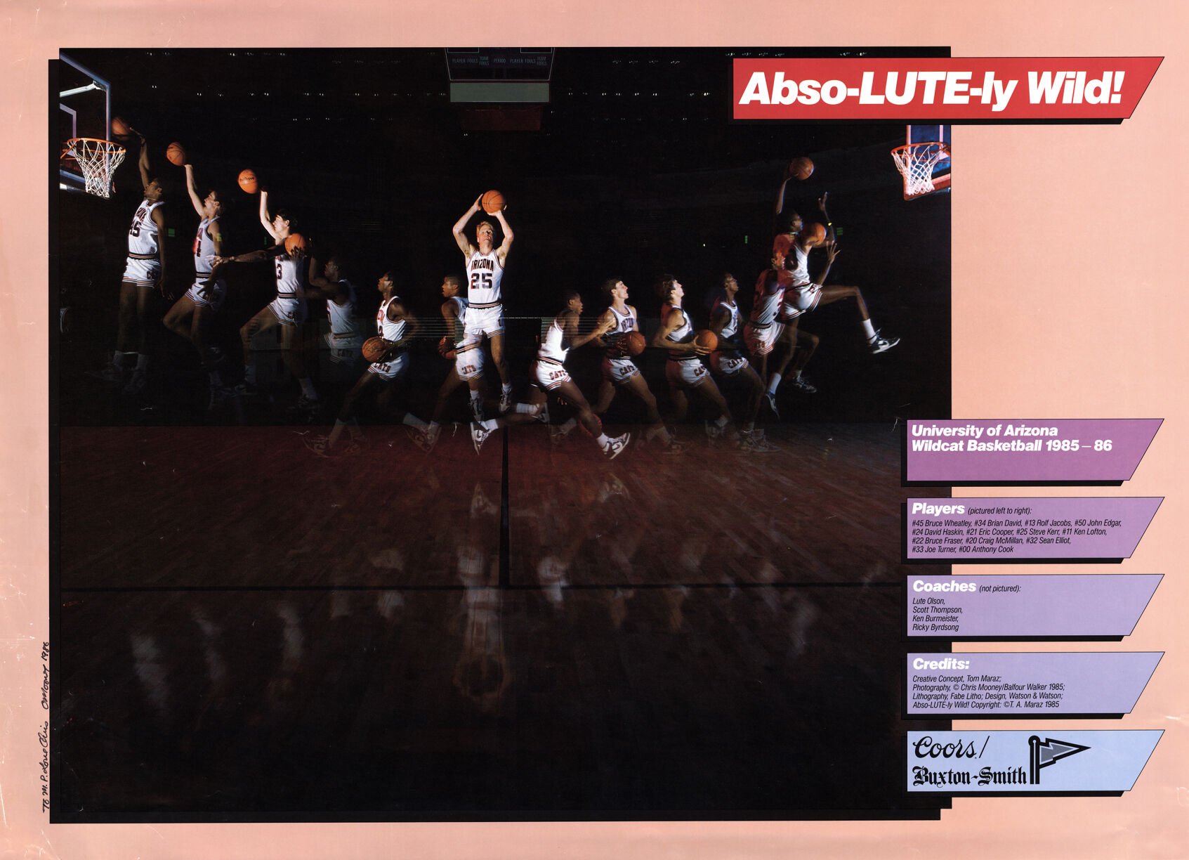 Arizona basketball poster 1985-86